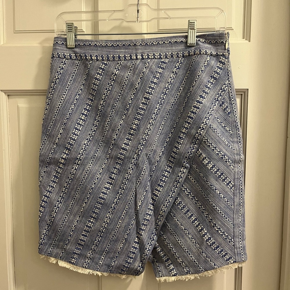 LOFT pencil tulip skirt 2 blue white